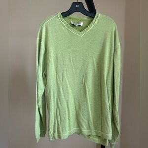 Tommy Bahama Green V Neck Knit Sweater